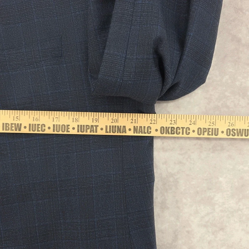 Cremieux‎ Performance Loro Piana Mens Wool Blazer 46L 40 Navy Plaid Sport Coat